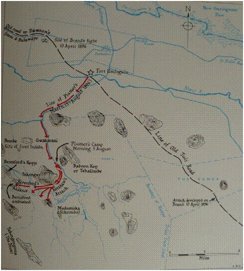 Map showing the battle of August 5